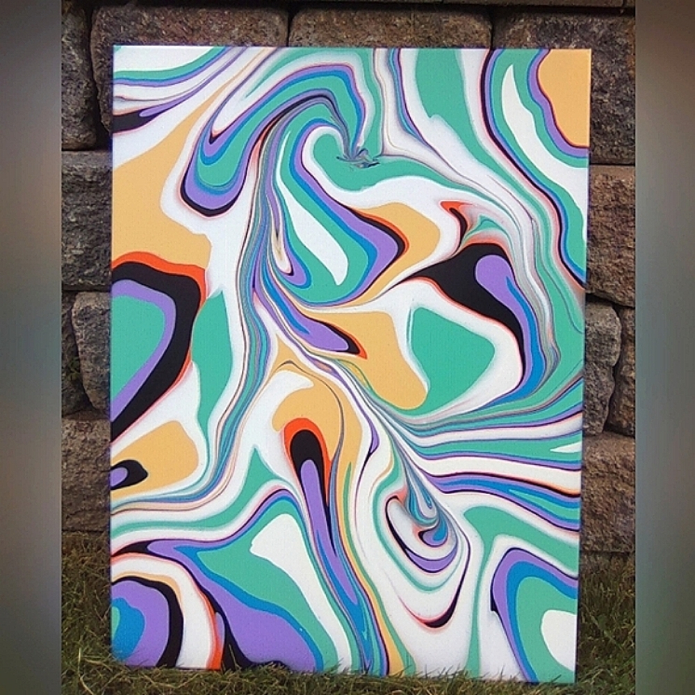 18 x 24 Original Abstract Acrylic Flow Art